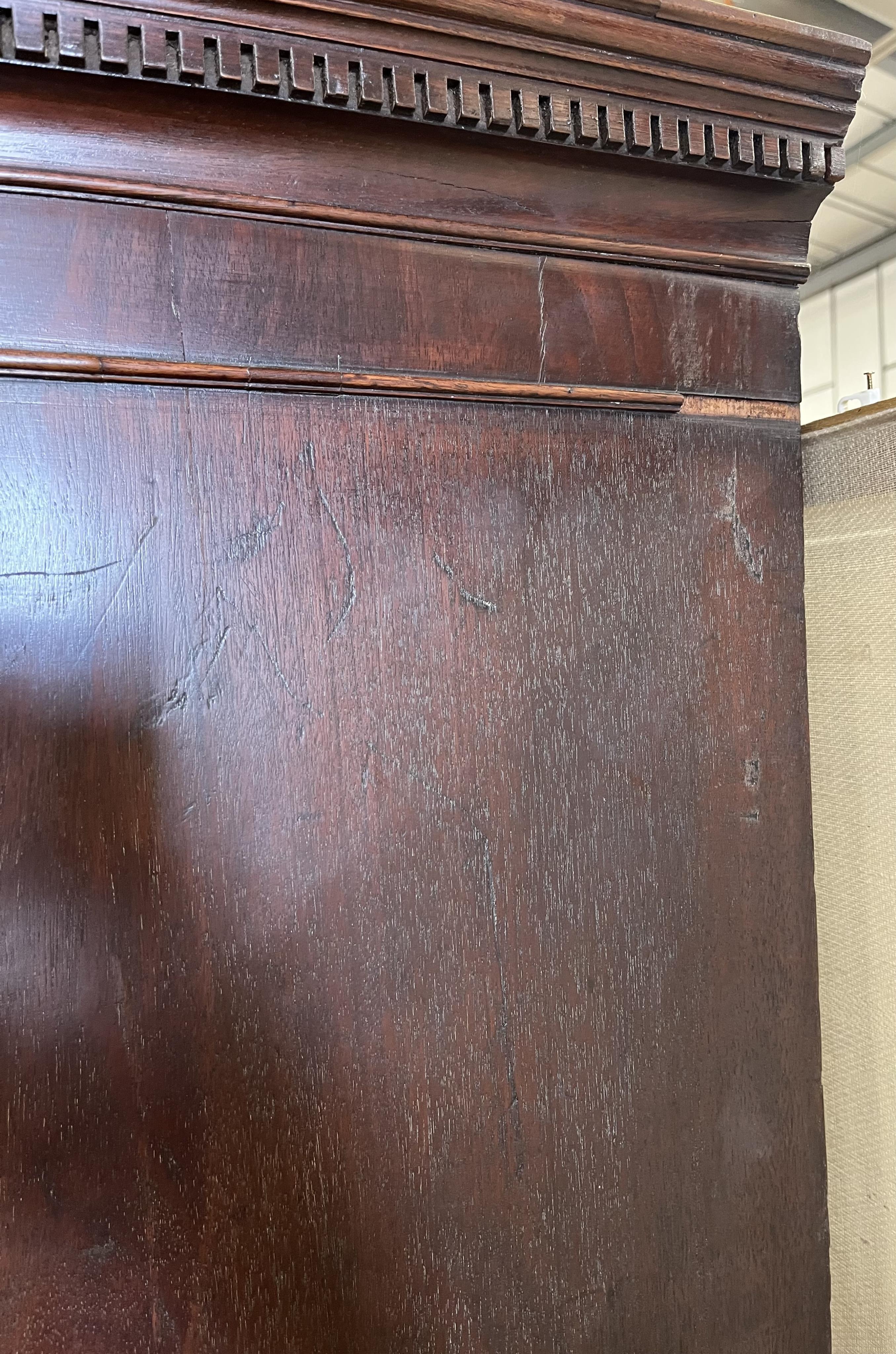 A George III mahogany chest on chest, width 107cm, depth 56cm, height 190cm